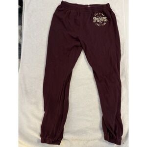 PINK Victoria's Secret Joggers Women's Size M Burgundy